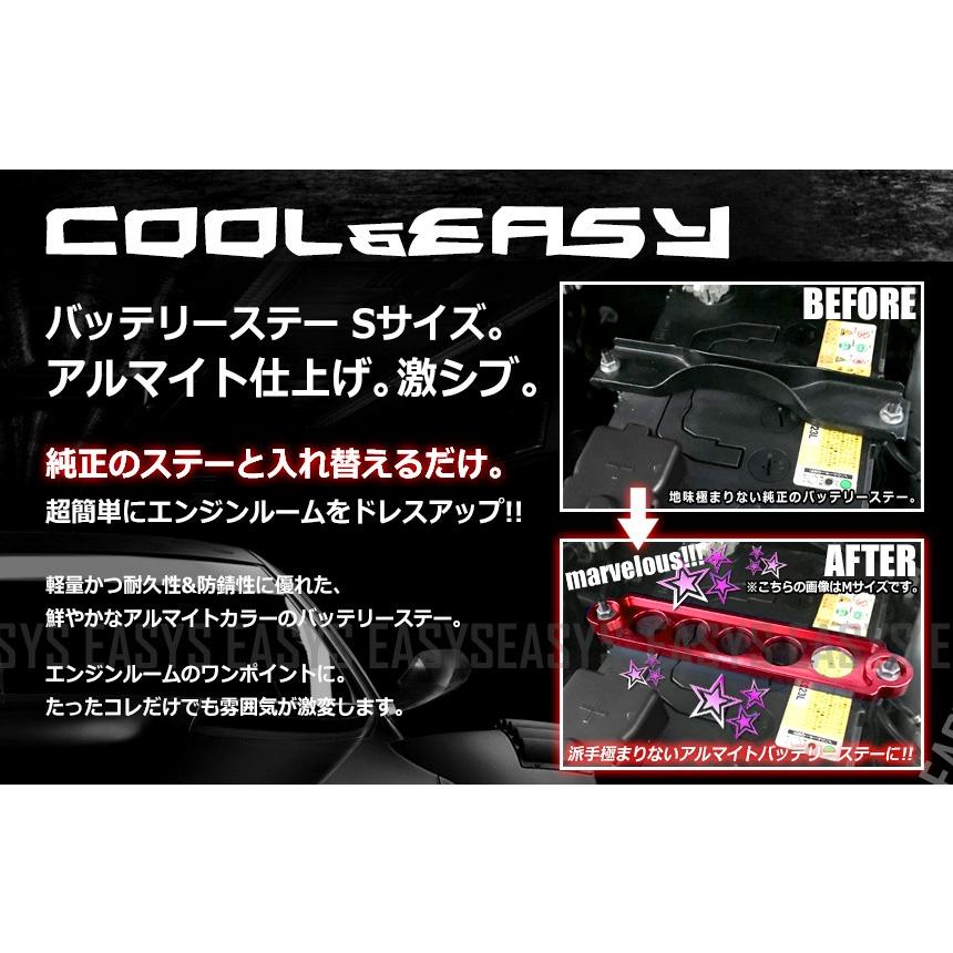 バッテリーステー Sサイズ 全長172mm ピッチ144mm アルマイト ドレス