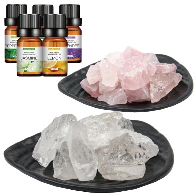 天然石 ストーンディフューザー 水晶 セット アロマストーン 楽天市場】アロマストーン 天然石330g led台座1台 ガラス1本
