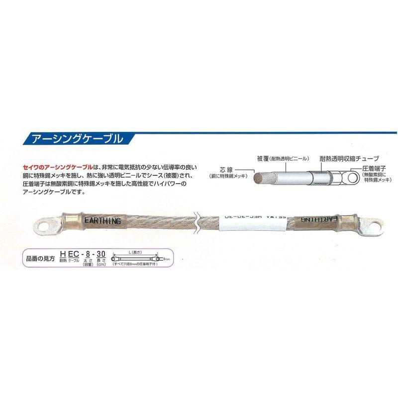 清和工業 日本製 アーシングケーブル 太さ20sq 長さ100cm（HEC-20-100）｜rebon｜03