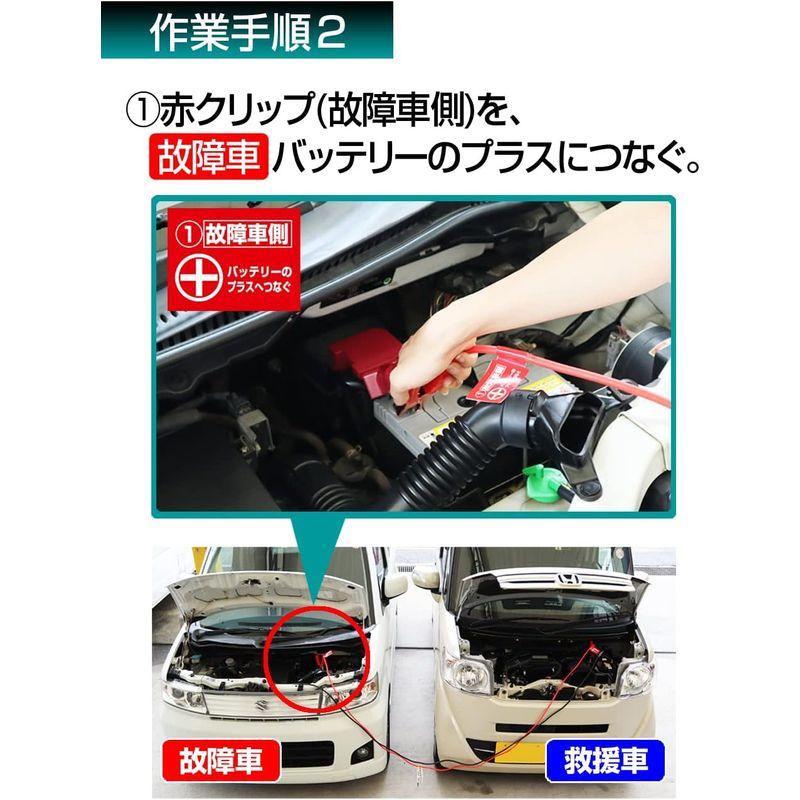 メルテック ブースターケーブル HV車対応~普通自動車用 DC12V・80A 3ｍ BT-21｜rebon｜09