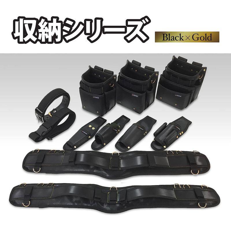 フジ矢(Fujiya) 腰袋スタンダード3段(黒金) PS-23BG 水・汚れ・こすれに強い素材｜rebon｜03