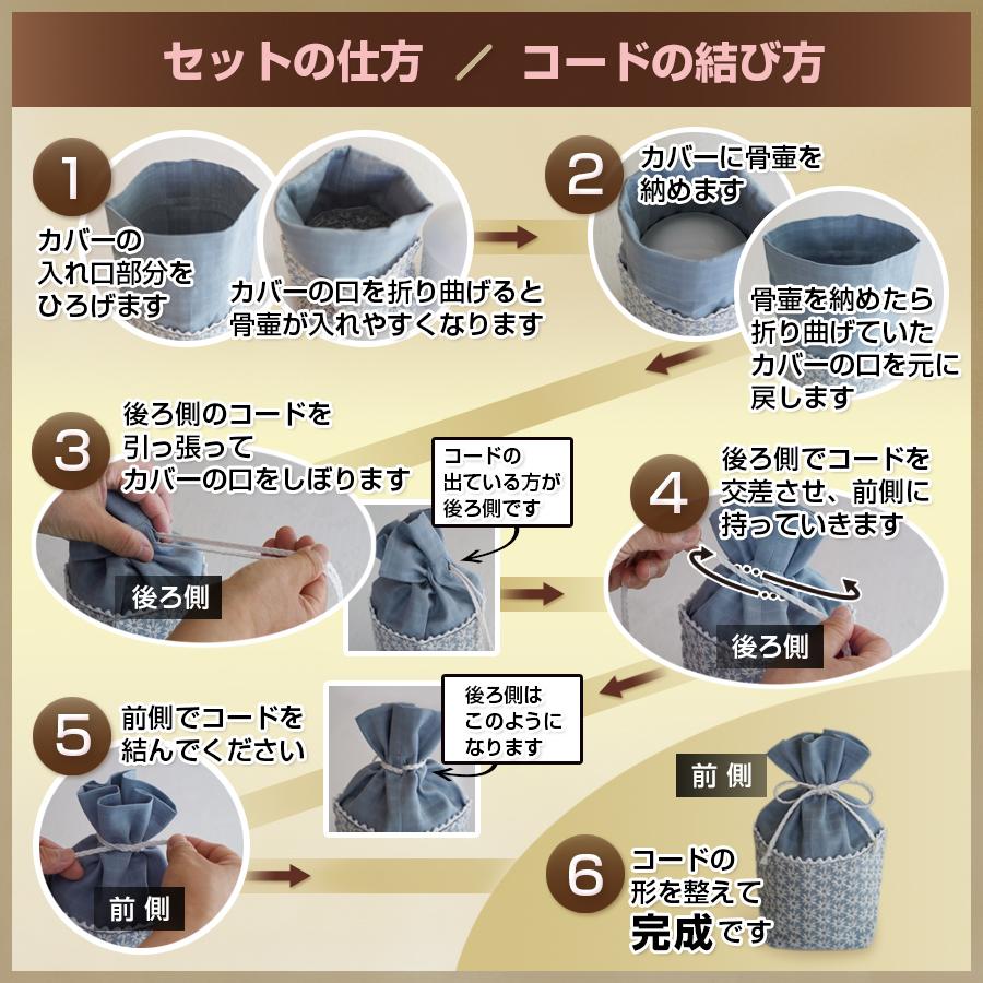 骨壷 覆い袋セット 7寸 ブルーフリル （ティアードレース） ペット