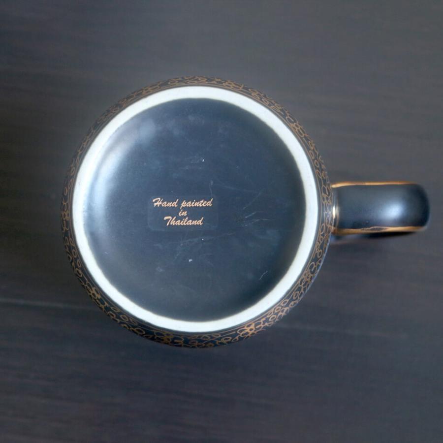 マグカップ コーヒーカップ マットブラック ゴールド ベンジャロン焼き