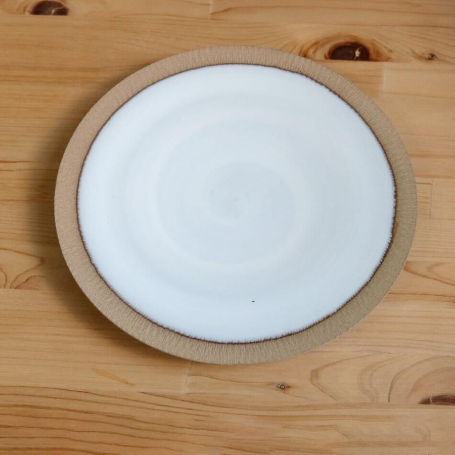 小石原焼 小石原焼き 中皿 20cm パンケーキ皿 飴釉 白釉 ワンプレート