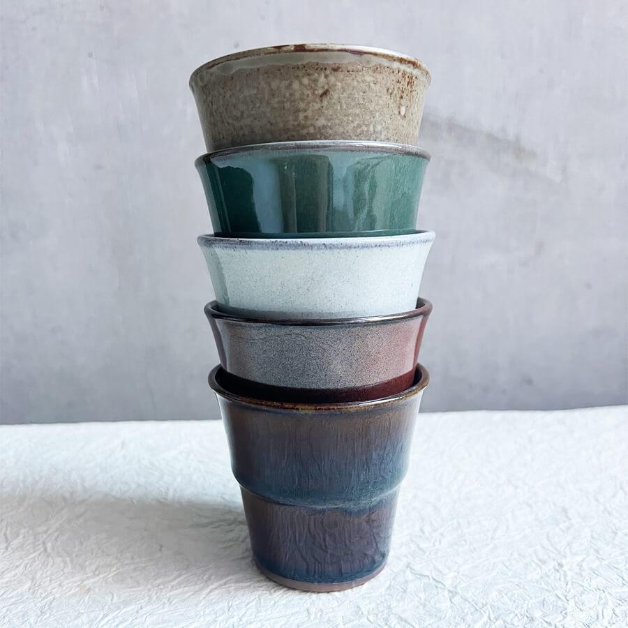スタッキング収納ができるミニカップ スローカップ 湯呑 酒器 おちょこ