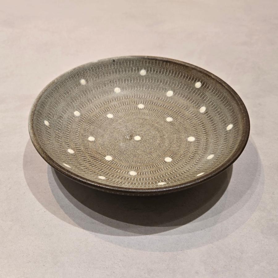 小石原焼 浅鉢 ドット柄（小さな水玉） ボウル パスタ皿 翁明窯元 和