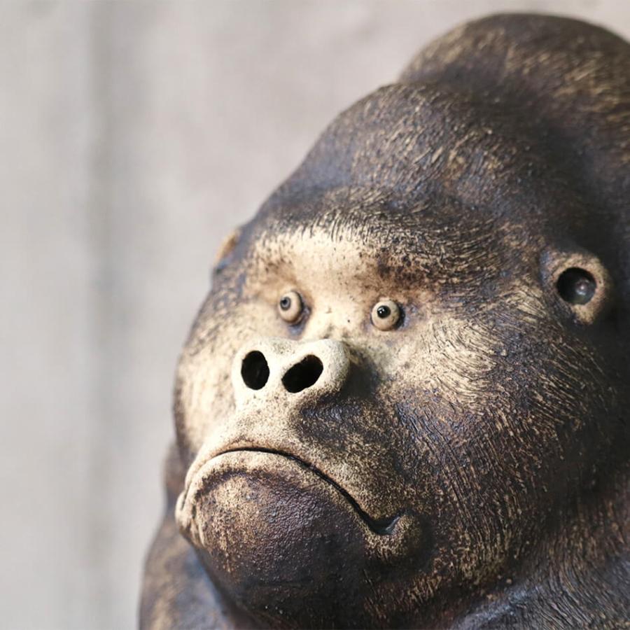 ゴリラ オブジェ陶器 淵脇克仁作 陶仁 鹿児島 インテリア