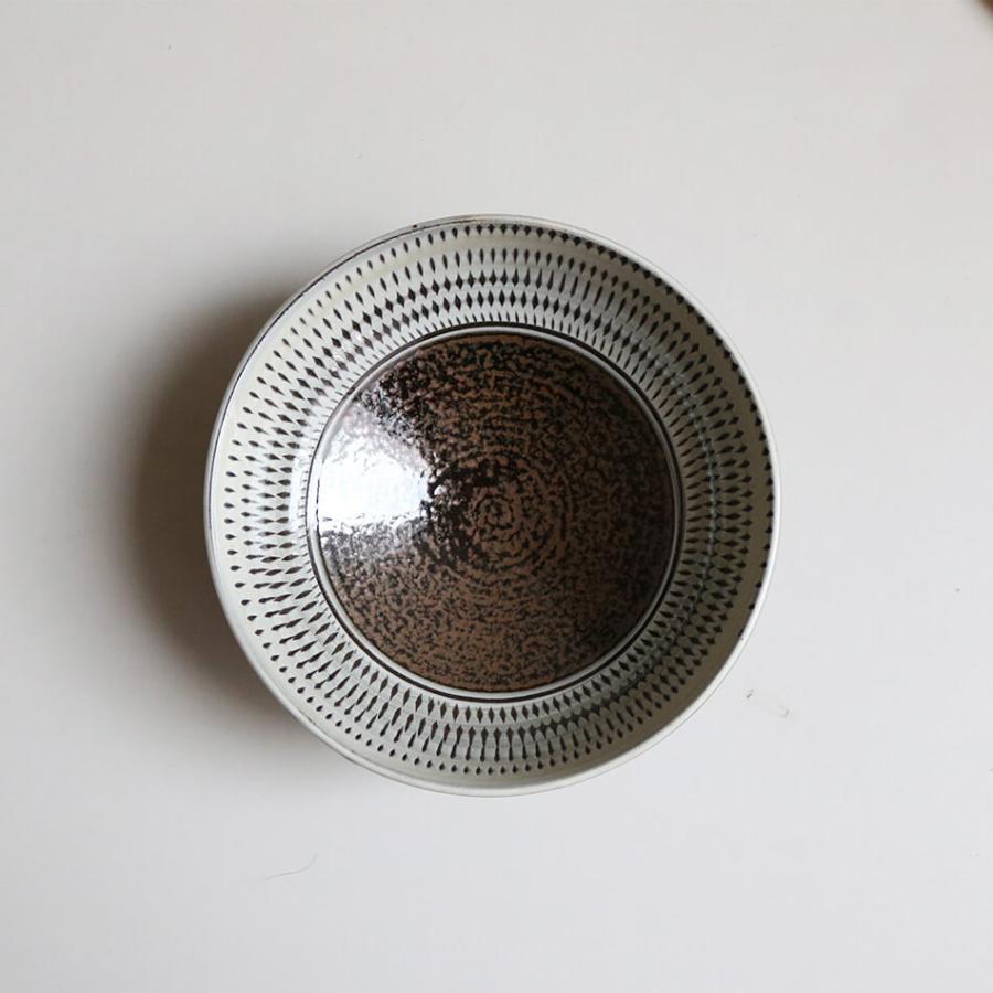 小石原焼 小石原焼き 飛び鉋5寸鉢 カレー皿 鉢 飛び鉋 刷毛目 鬼丸豊喜