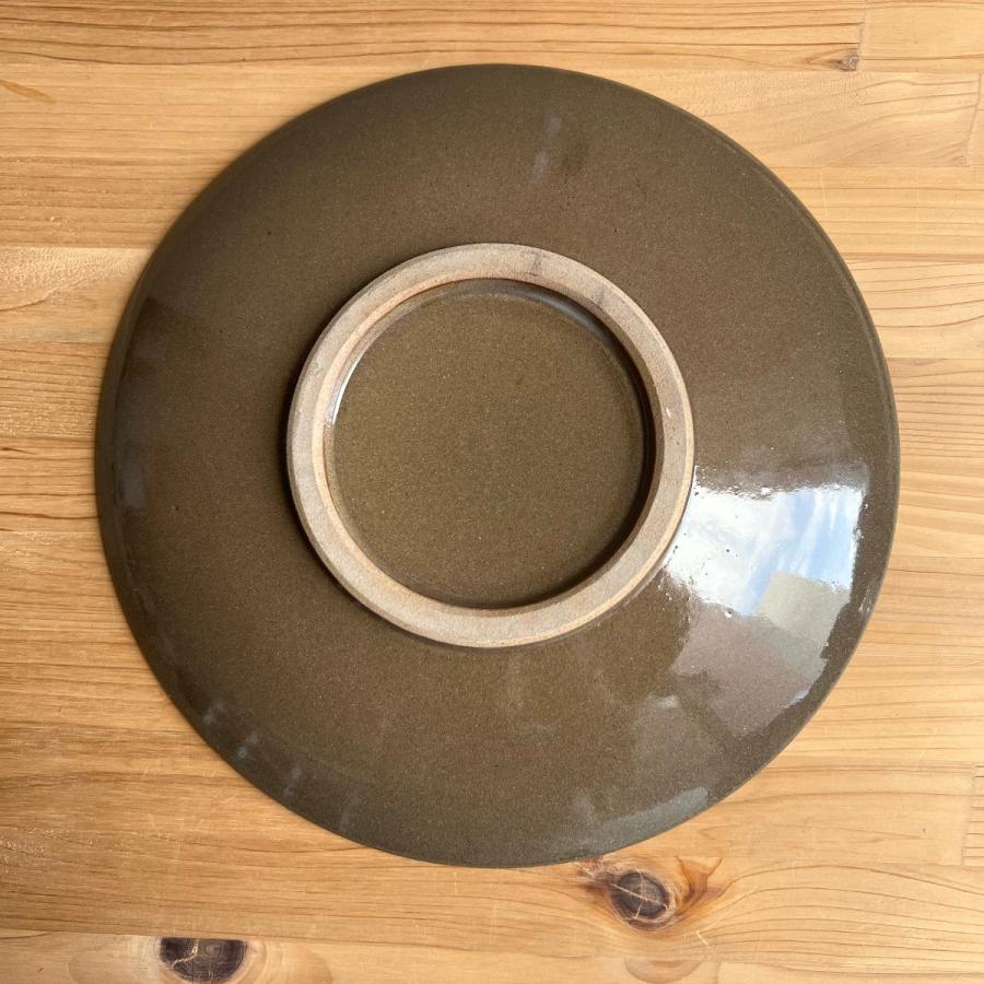 小石原焼 鶴見窯 7.5寸皿 (22.5cm) 白黒 渦模様 | パスタ皿 カレー皿