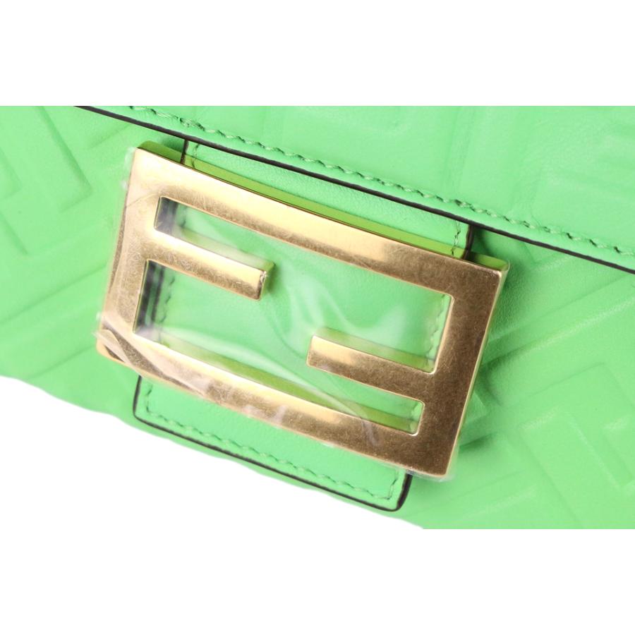良品✨FENDY フェンディトートバッグレザーグリーンff金具 良品✨FENDY フェンディトートバッグレザーグリーンff金具