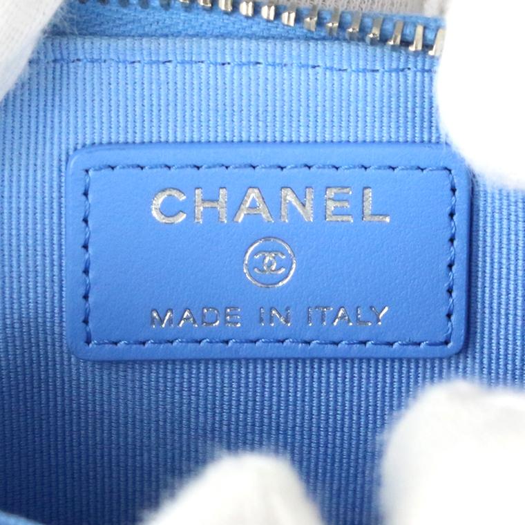 CHANEL ライトブルー コインケース　中古 マトラッセ 〔美品 - 大変綺麗〕シャネル/CHANEL マトラッセ