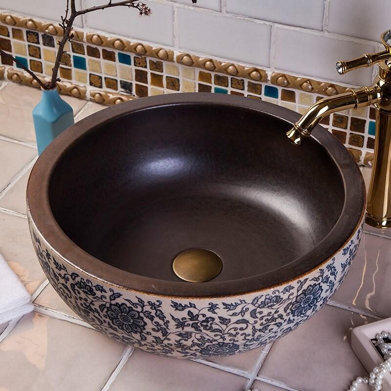 陶器の洗面器 手洗い 家庭用 便利・使いやすい 洗面ボウル 陶器 洗面ボール 手洗い鉢 手洗器 おしゃれ 洗面器 蛇口
