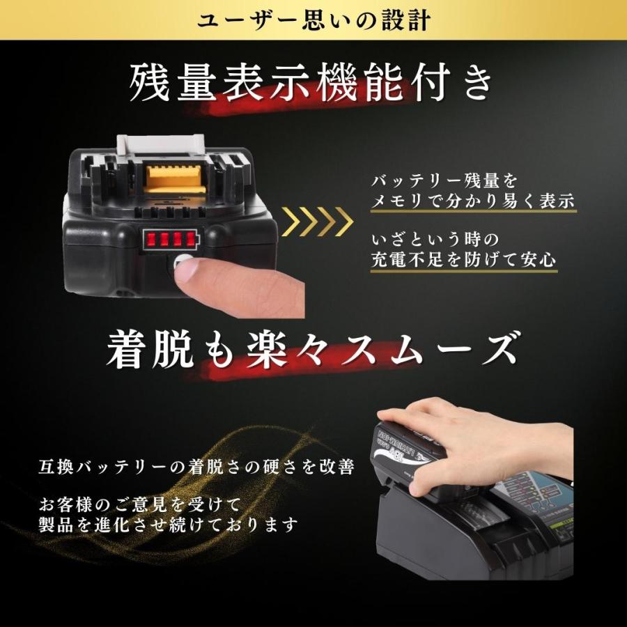 マキタ 14.4V バッテリー 互換 チェーンソー 高圧洗浄機 電動ドライバー インパクトドライバー 丸ノコ BL1430B 3ah 掃除機 草刈機 扇風機 充電式 電動工具｜rebuild-store｜09