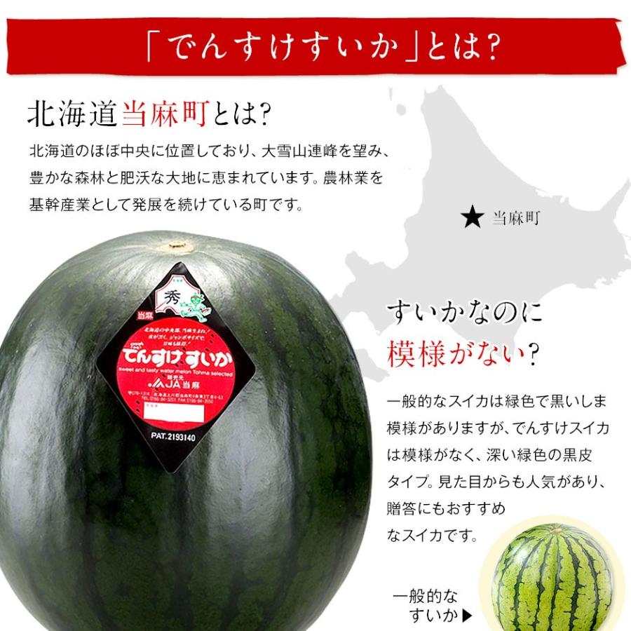 北海道当麻町産 でんすけすいか 8kg以上 秀品 化粧箱入 島の人 でんすけすいか 優品 1玉 8kg 北海道 当麻産 送料無料 お中元