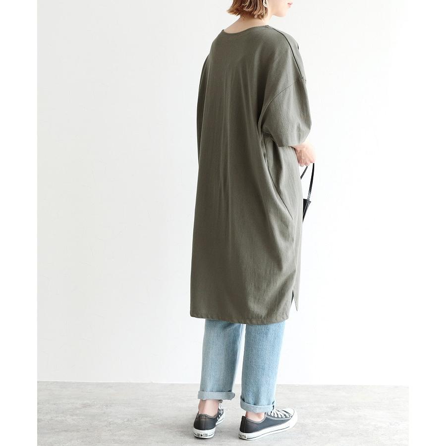 ビッグシルエットtシャツワンピース K レディース 年夏新作 半袖 ロング 無地 スリット チュニック Reca レカ メール便対応10 Reca 通販 Yahoo ショッピング