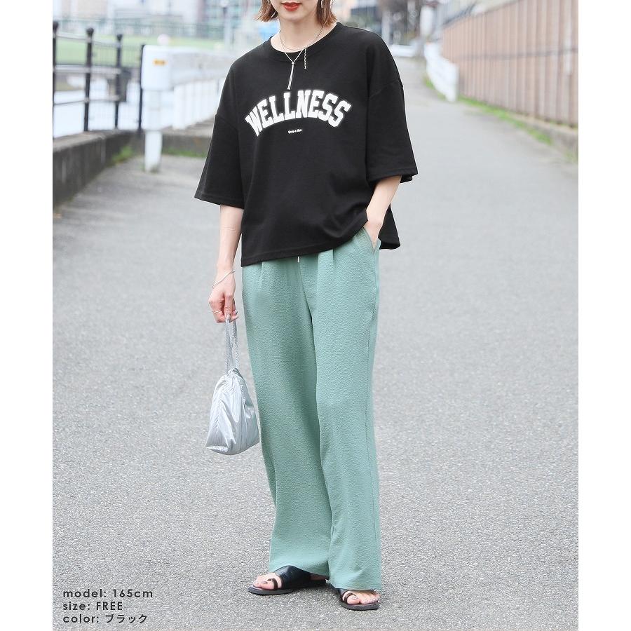 reca（レカ） 五分袖ロゴプリントTシャツ 240207 レディース トップス