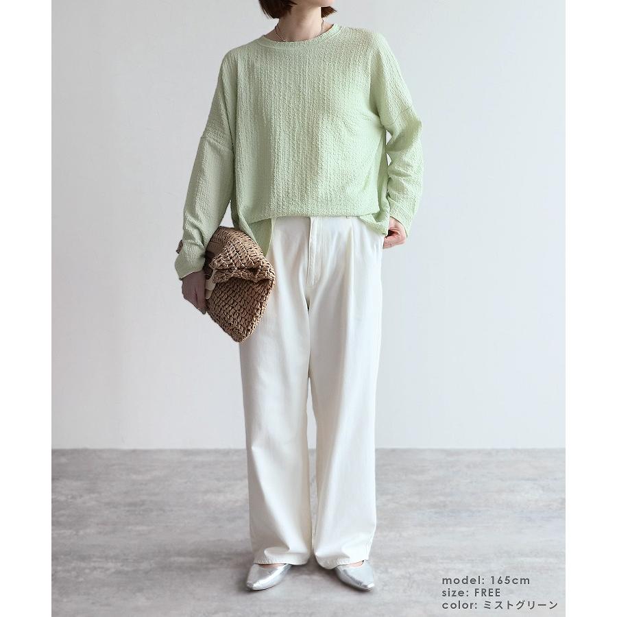 アルベロベロ ぶたさん シワ加工 シャーリング カットソー グラデーション アルベロベロ ぶたさん シワ加工 シャーリング カットソー