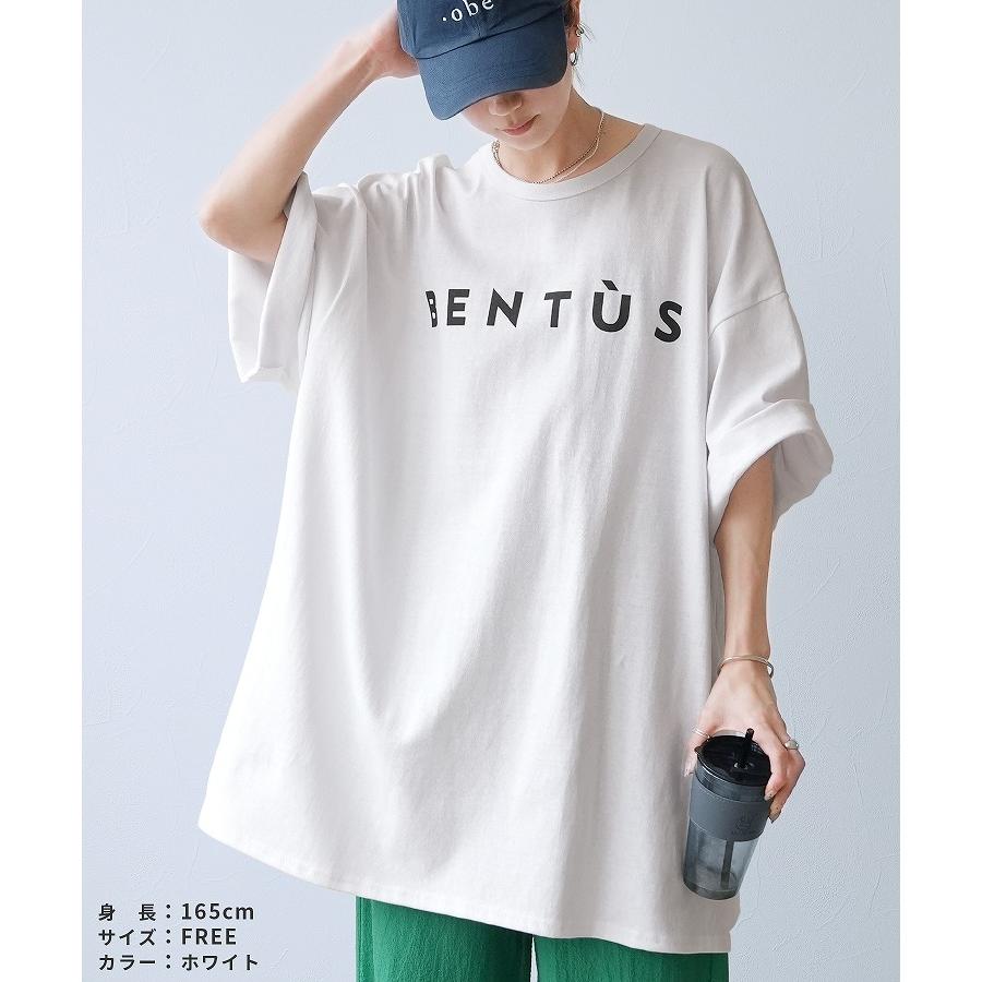 reca（レカ） オーバーサイズ五分袖ロゴTシャツ 240223 レディース