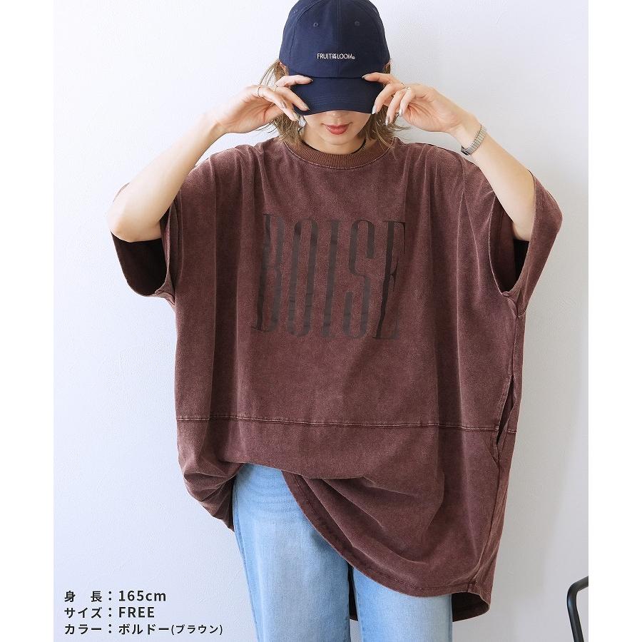 パウダー加工ロゴプリントBIGTシャツ an-p264172e レディース 2026年夏