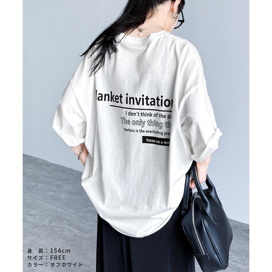 reca（レカ） 前後ロゴ五分袖オーバーサイズTシャツ レディース ロゴT