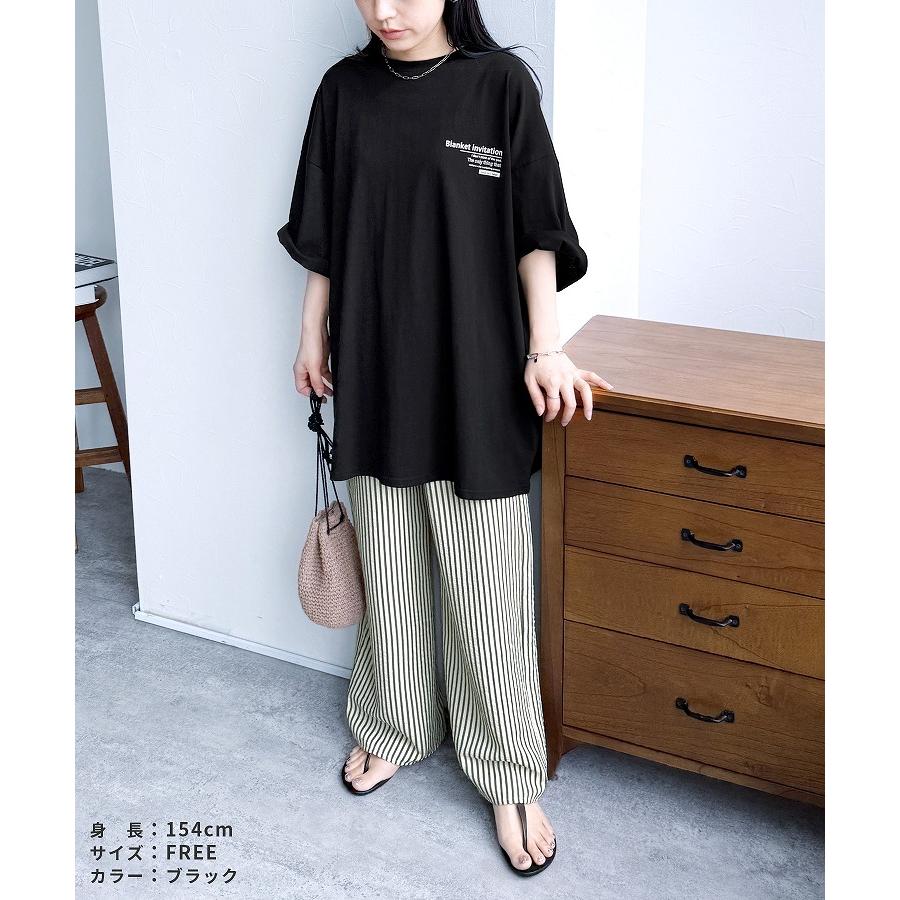 reca（レカ） 前後ロゴ五分袖オーバーサイズTシャツ レディース ロゴT