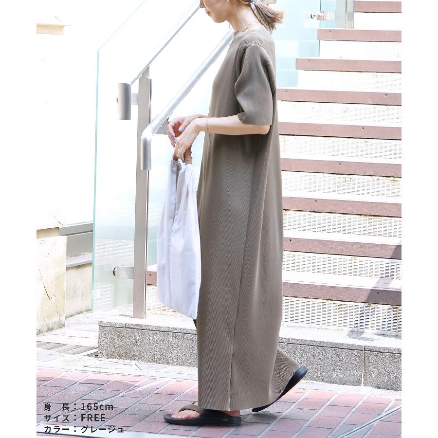 reca（レカ） セルフカット半袖マキシプリーツワンピース bel-blc-6403