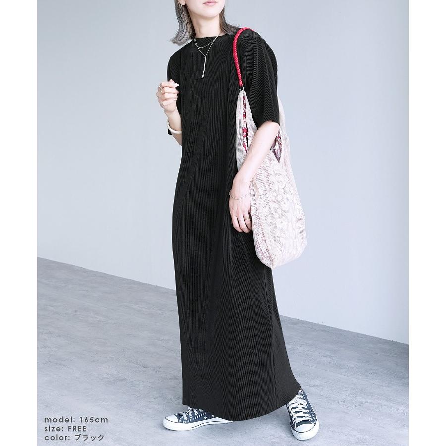 reca（レカ） セルフカット半袖マキシプリーツワンピース bel-blc-6403