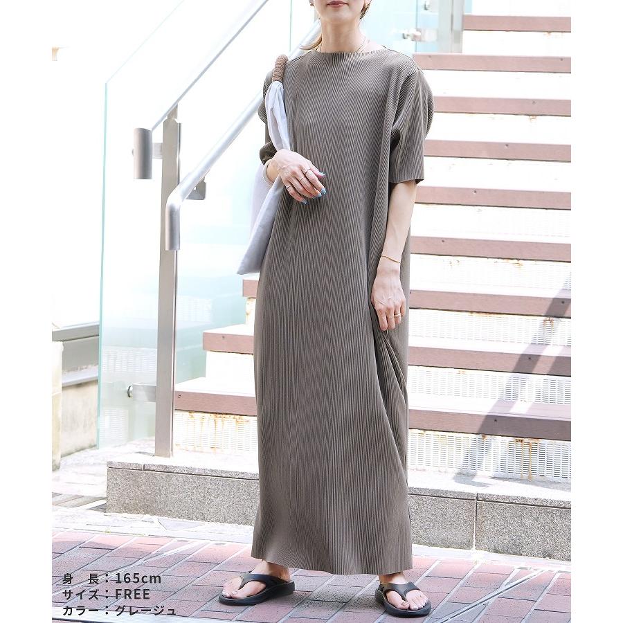 reca（レカ） セルフカット半袖マキシプリーツワンピース bel-blc-6403
