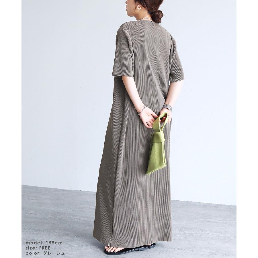 reca（レカ） セルフカット半袖マキシプリーツワンピース bel-blc-6403