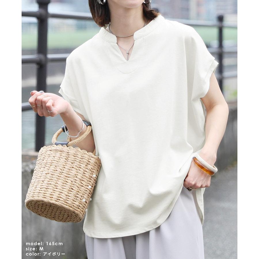 reca（レカ） スリットネックフレンチスリーブカットソー bel-bs-528