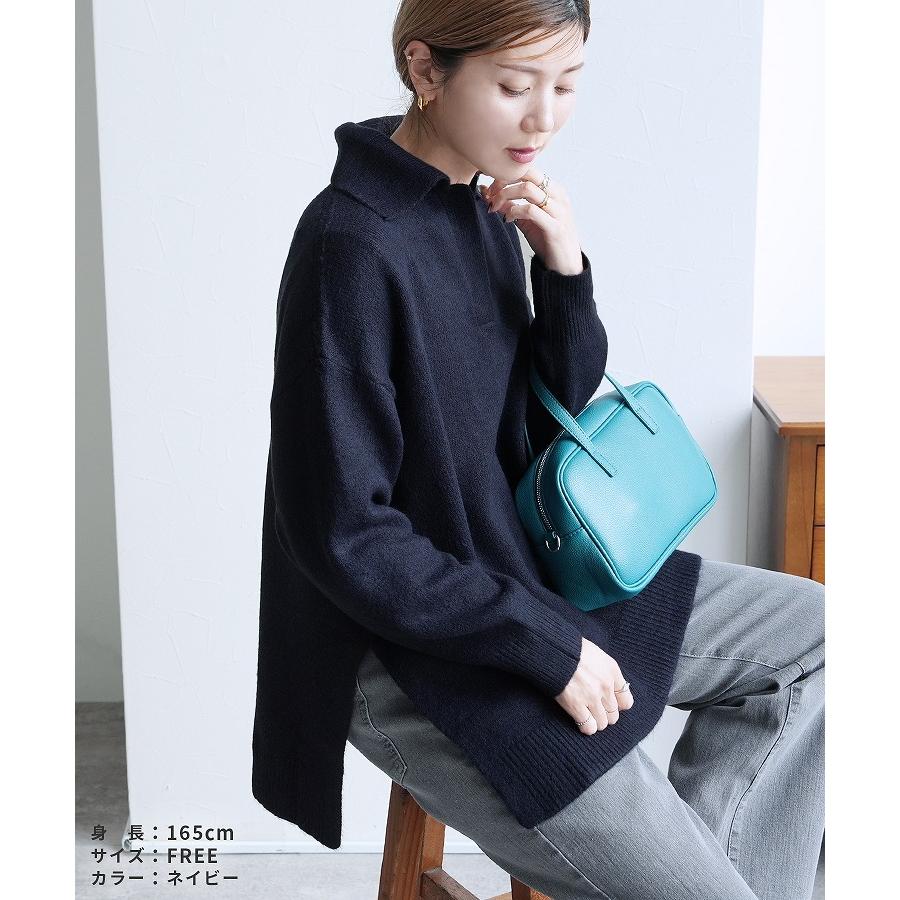 襟付きスキッパーニット bel-db-25039 レディース 2025年冬新作