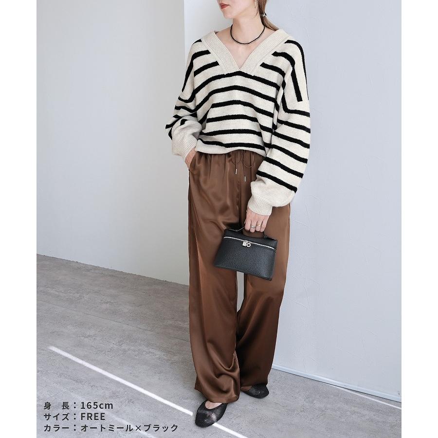 reca（レカ） ディープVネックボーダーニット bel-eb-5096 レディース