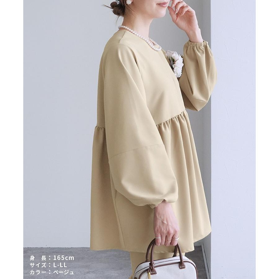 reca（レカ） ペプラムギャザーノーカラージャケット bel-hr-0622