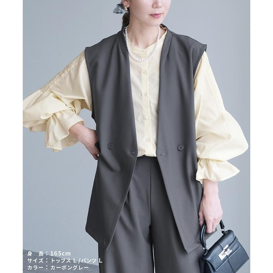 reca（レカ） ノーカラーベスト×カーブパンツ レディーススーツ