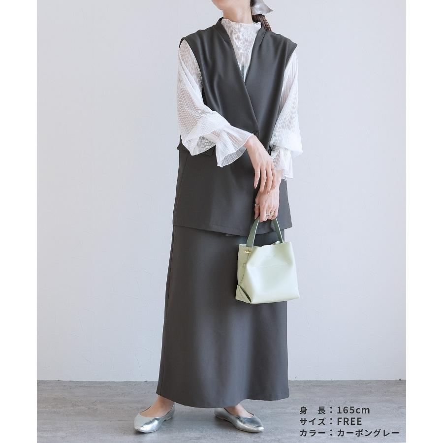 ポケット付きバックスリットロングスカート bel-hr-0629 レディース