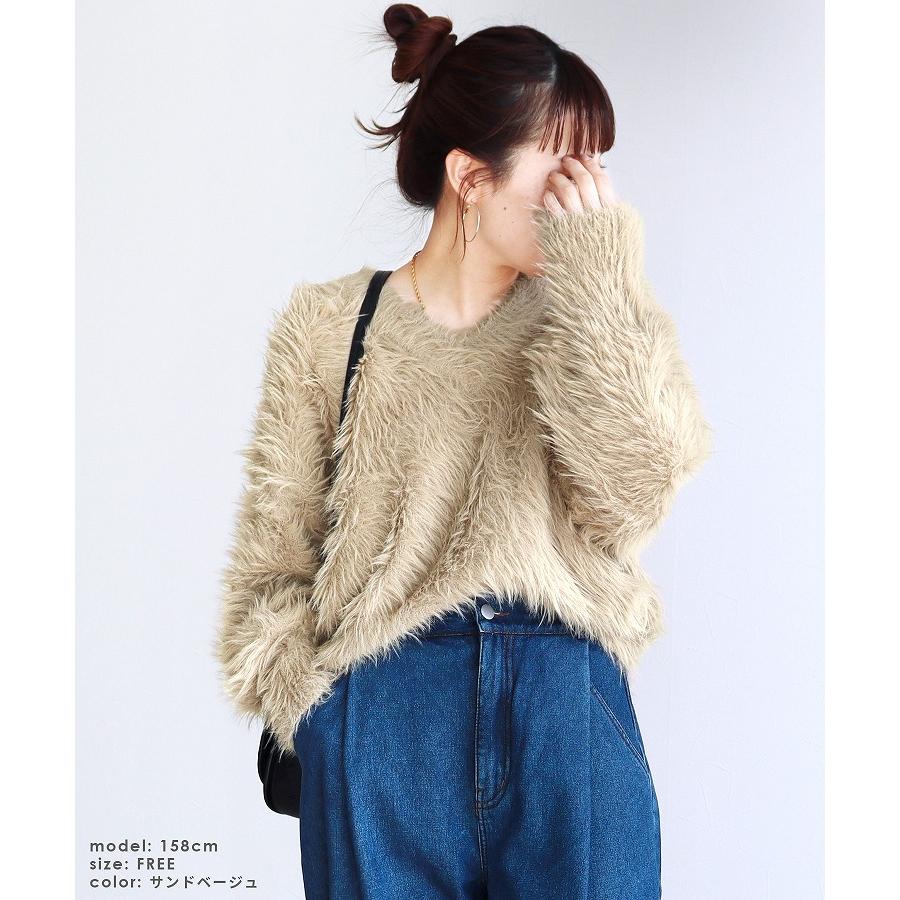 だーこらぶ♡　フェザーヤーンコンビニットプルオーバー moment+ ニット セーター クルーネックソフトタッチフェザーニットプル