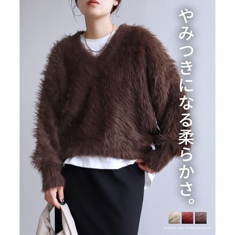 reca（レカ） フェザーヤーンVネックプルオーバー day165701