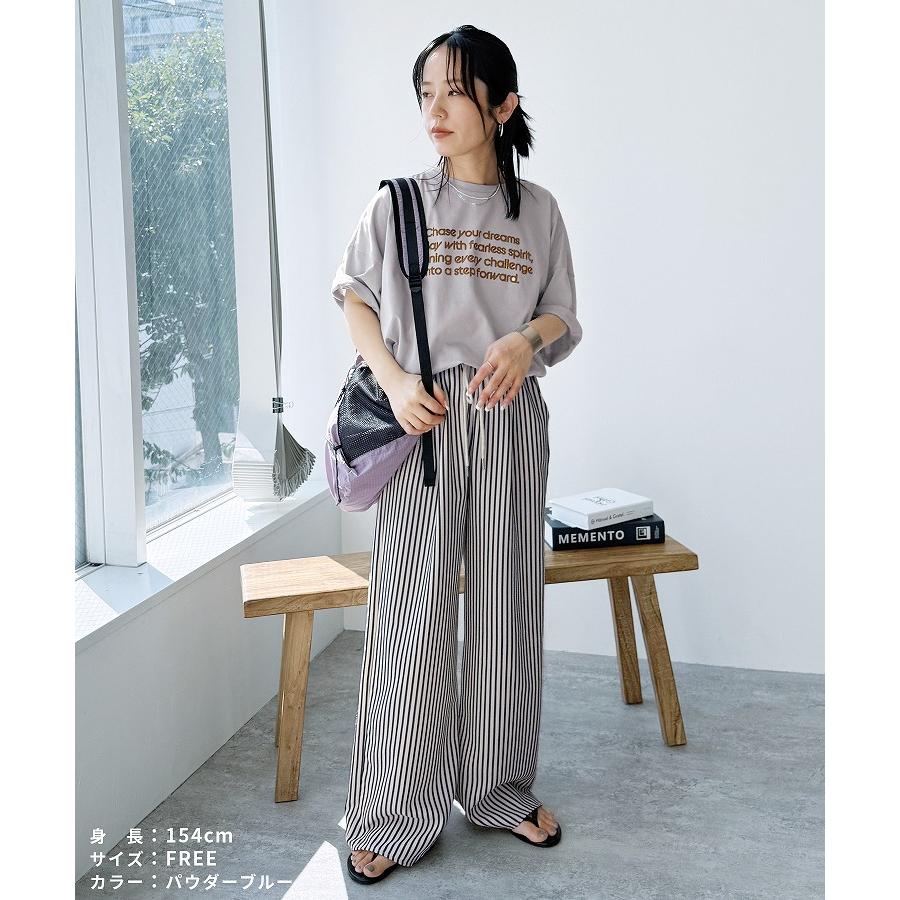 配色フロッキーロゴプリントBIGTシャツ day256169 レディース 2026年夏