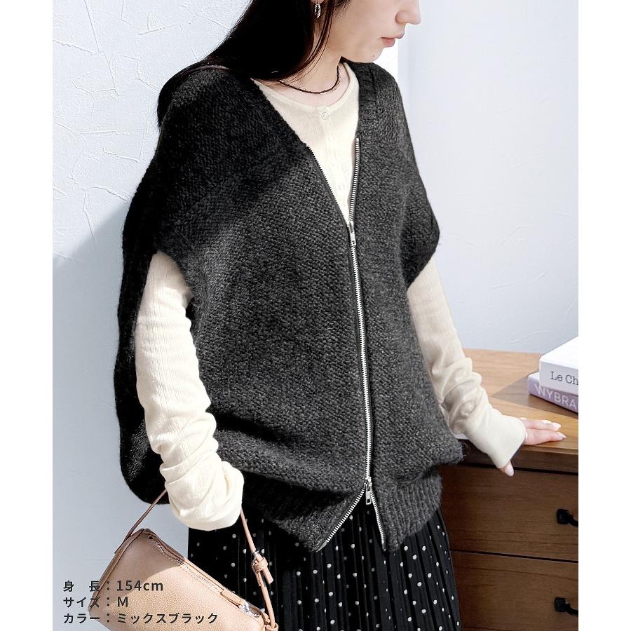 reca（レカ） ダブルジップニットベスト dec-ch-2026 レディース