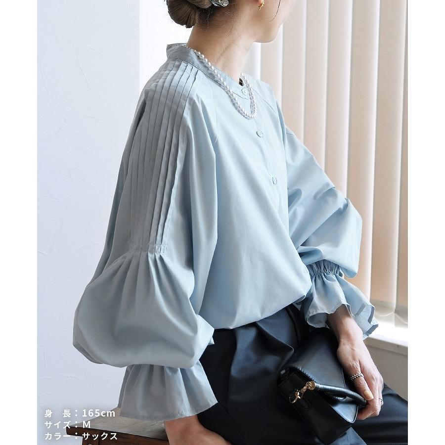 【新品未使用】ORMADES❤バックジップ シャツ  オフネック　　レディース　長袖シャツ　 reca（レカ） キャンディ袖シャツ dec-co-1132 レディース 2026年春