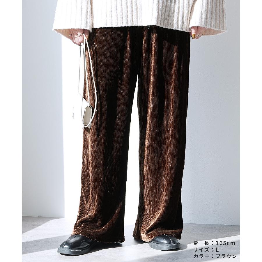 reca（レカ） 楊柳ベロアワイドパンツ hi285464-30 レディース