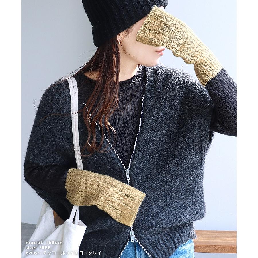 reca（レカ） バイカラー透かし編みニット hi285834 レディース ニット