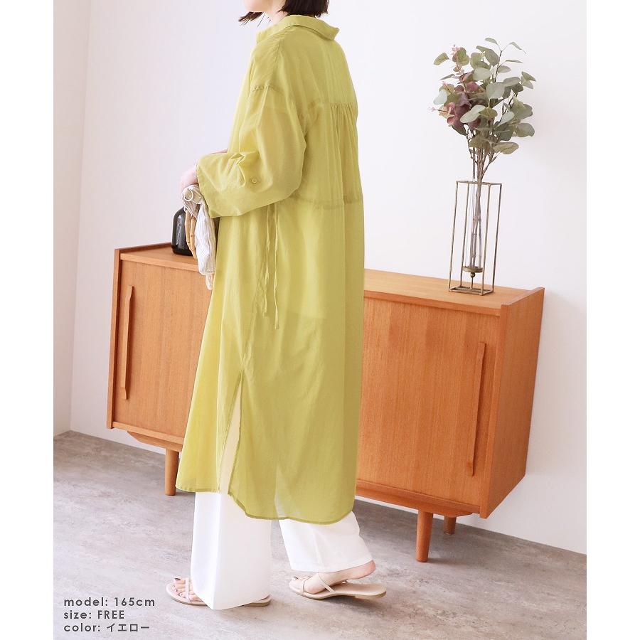 ロールアップドロストシアーシャツワンピース on3614080 レディース 2023年夏新作 シャツ 羽織 UV対策 紫外線対策 日焼け ネコ