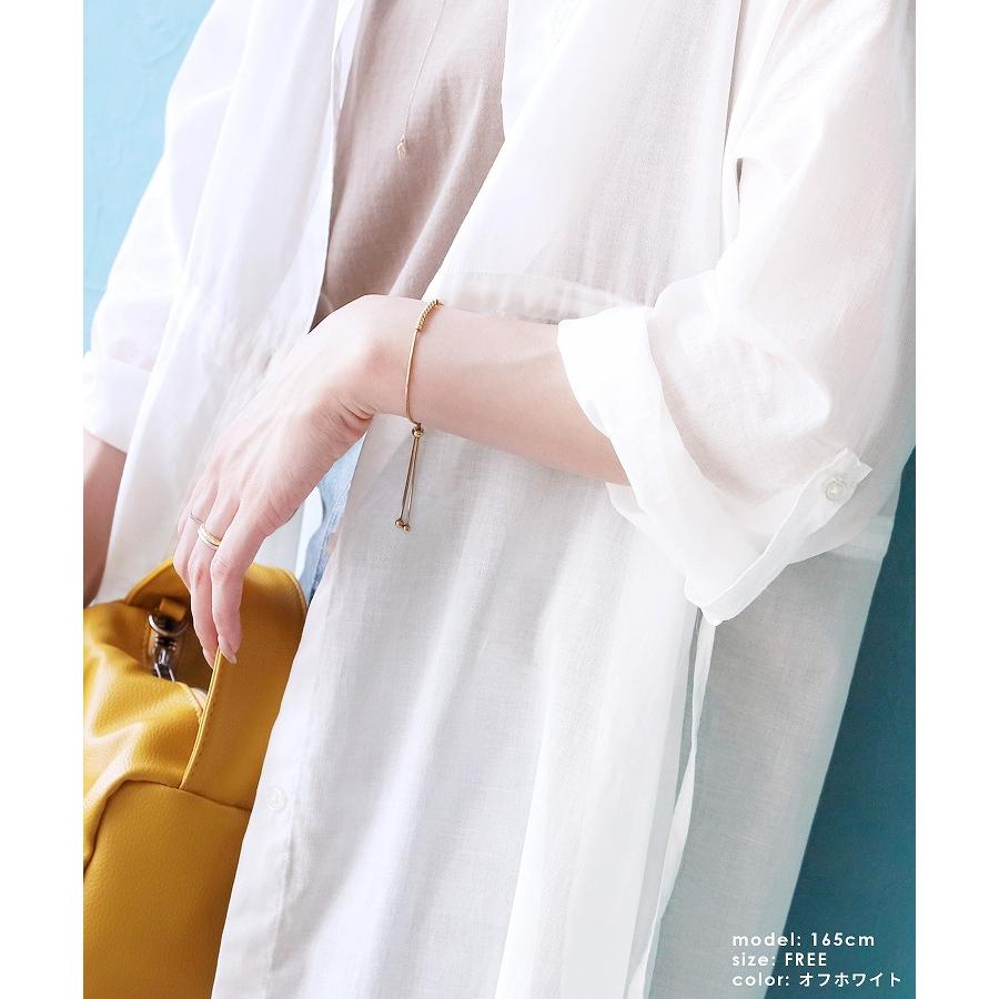 ロールアップドロストシアーシャツワンピース on3614080 レディース 2023年夏新作 シャツ 羽織 UV対策 紫外線対策 日焼け ネコ