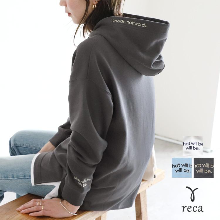 刺繍サイドスリットパーカー on3641512 2023年春新作 レディース トップス 長袖 スウェット プルオーバー ゆったり 大きめ