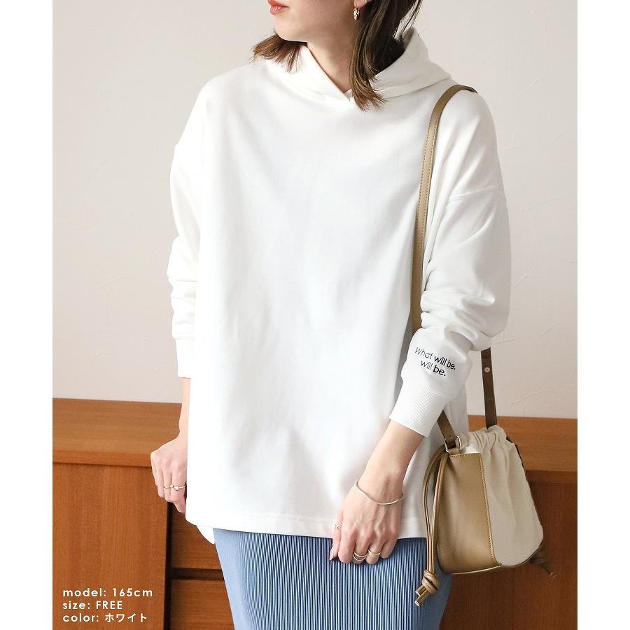 刺繍サイドスリットパーカー on3641512 2023年春新作 レディース トップス 長袖 スウェット プルオーバー ゆったり 大きめ