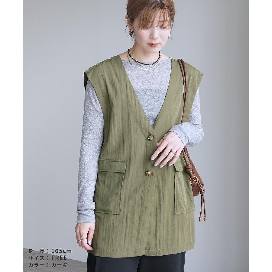 【美品】マンシングウェア　リバーシブルロングベストLL マンシングウェア ニットベスト レディース MG5SVE01L 日本製