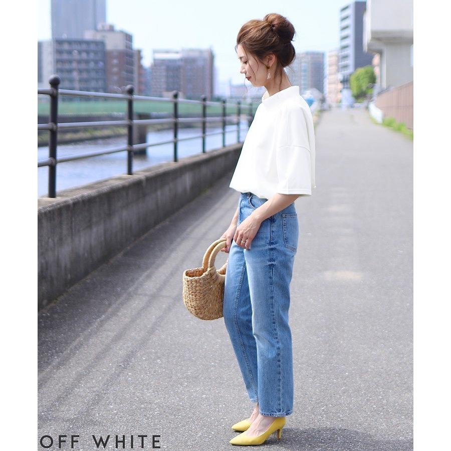 スタンドカラー カットソー レディース トップス 無地 半袖 伸縮性 メンズライク カジュアル 夏 Free R K メール便対応10 R K Reca 通販 Yahoo ショッピング