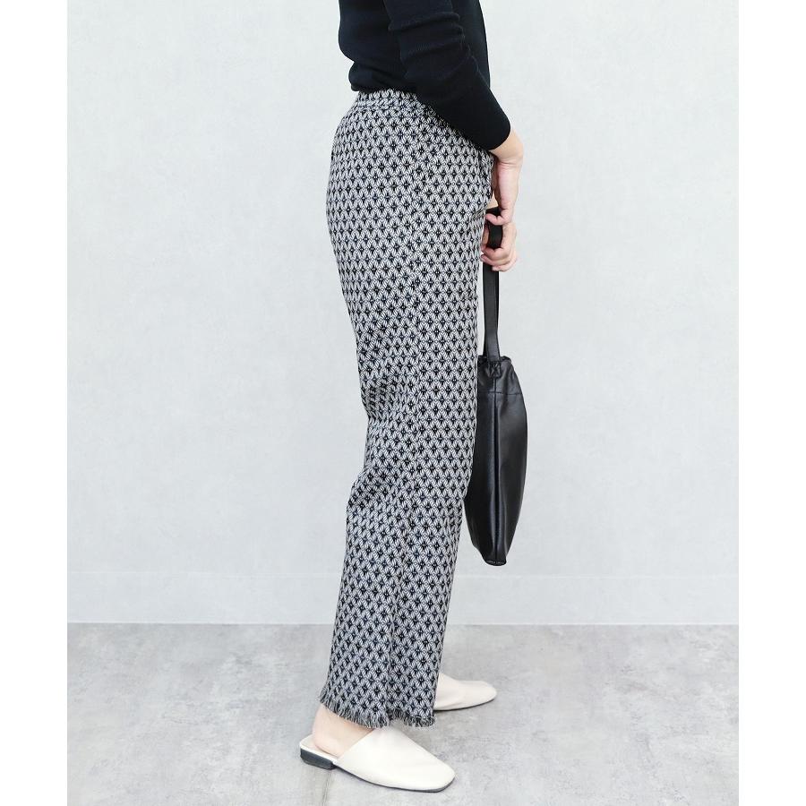 セミフレアジャガードパンツ R216 S レディース 年秋冬新作 ボトムス ウエストゴム 楽ちん 柄パンツ デザインパンツ ジャガード 秋 冬 メール便対応10 R216 S Reca 通販 Yahoo ショッピング