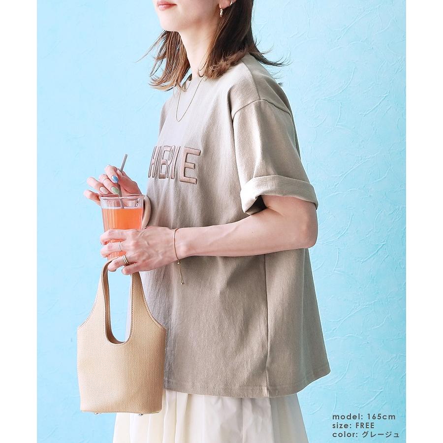 レオナール カットソー 半袖 リボン 刺繍 ロゴ ベージュ系 M ■ECT レオナールスポーツより、新プリント、新カラーが登場！ | 三共生興